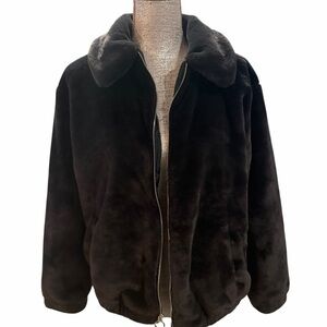Hollister Faux Fur Black Jacket Women’s Coat 
Mob Wife Style